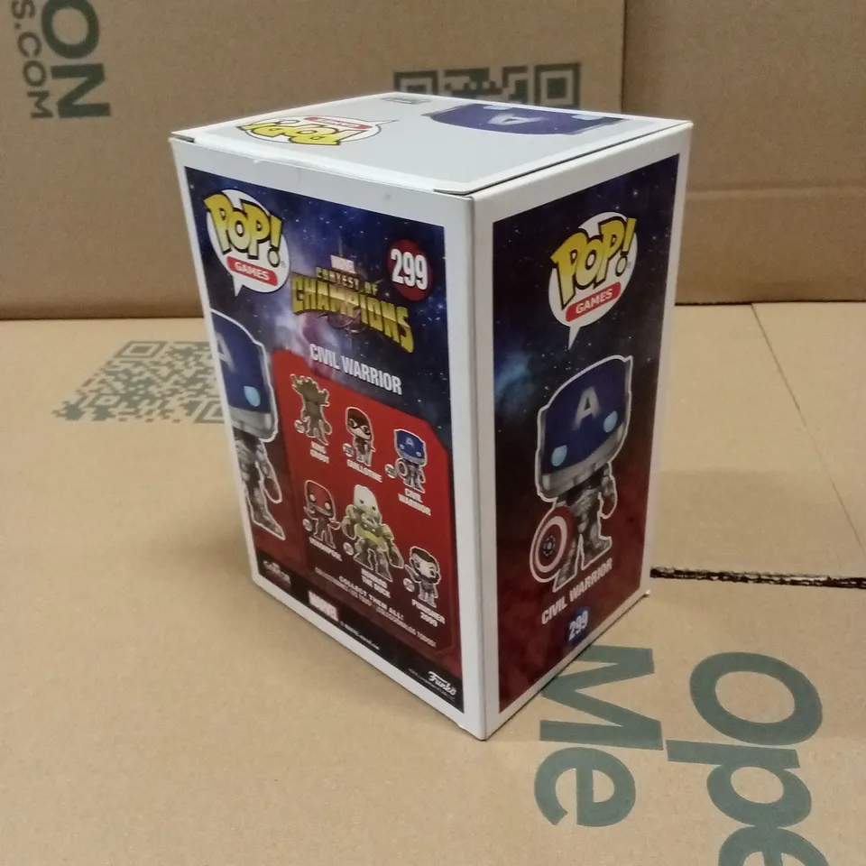 BOXED FUNKO POP MARVEL CONTEST OF CHAMPIONS 299 CIVIL WARRIOR BOBBLE-HEAD