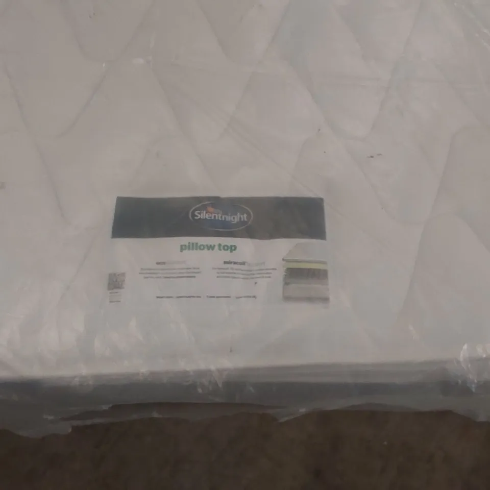 QUALITY BAGGED DESIGNER 90cm SILENTNIGHT PILLOWTOP MIRACOIL SPRUNG FIRM MATTRESS