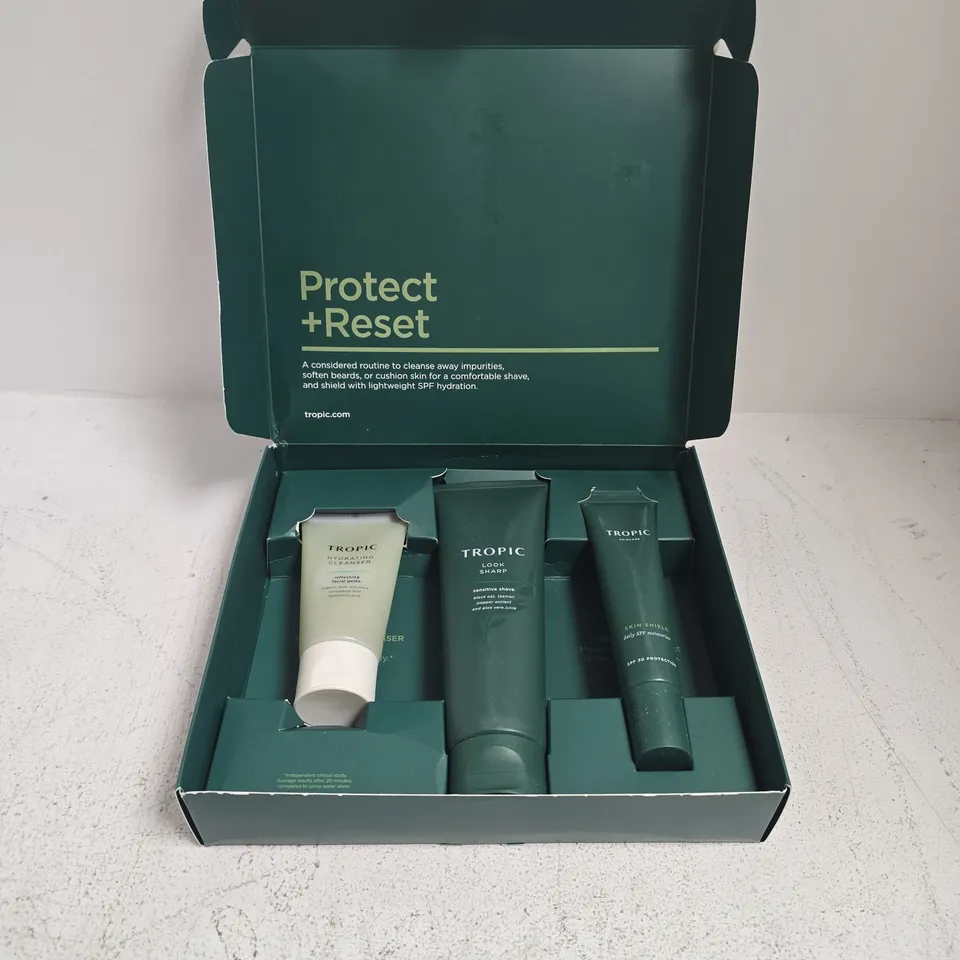BOXED TROPIC SKINCARE PROTECT + RESET STRENGTHENING SKIN KIT LIMITED EDITION