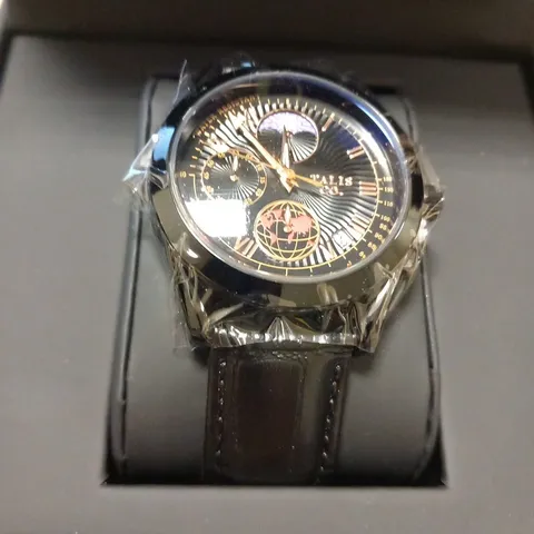 MENS TALIS CO 7120 CHRONOGRAPH WATCH β MOON PHASE MOVEMENT β GENUINE LEATHER STRAP β RRP Β£510