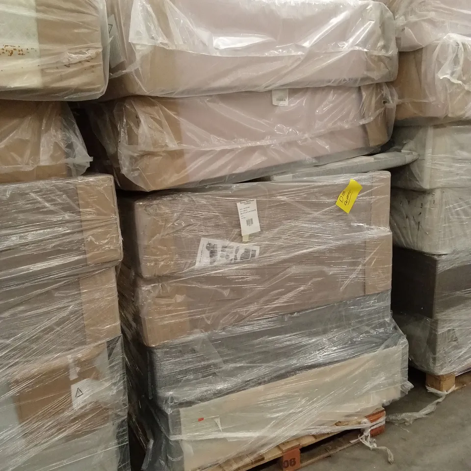 PALLET OF ASSORTED DESIGNER DIVAN BASES, SIZES AND SETS VARY