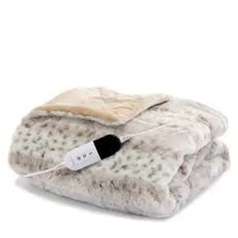 OUTDOOR COZEE HOME FUR AND VELVET SOFT THROW WITH 9 HEAT SETTINGS