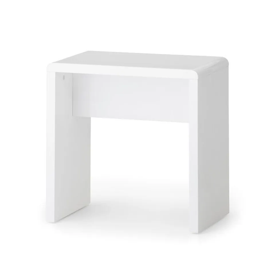 AIDAN DRESSING TABLE STOOL - WHITE HIGH GLOSS (1 BOX)