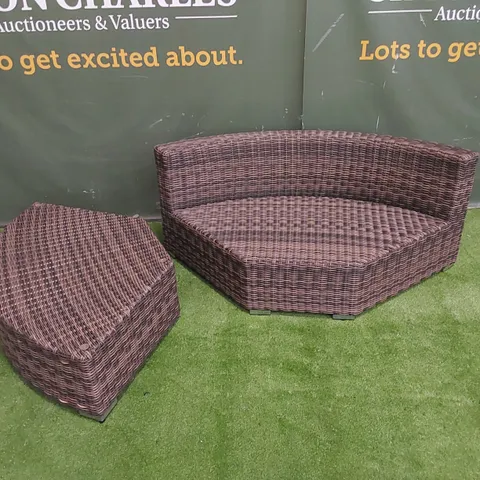 2 X GARDEN RATTAN SOFA SET PIECES