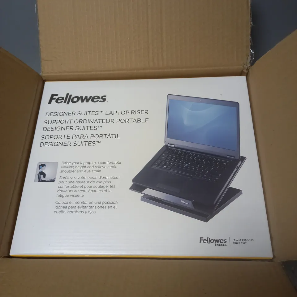 BOXED FELLOWES X2 DESIGNER SUITES LAPTOP RISER