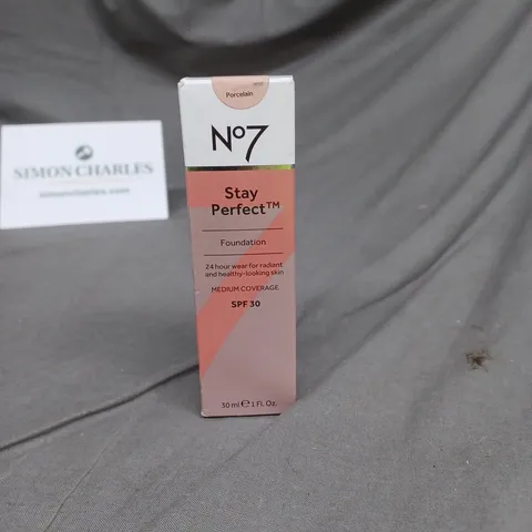 SEALED NO7 STAY PERFECT FOUNDATION SHADE PORCELAIN 30ML
