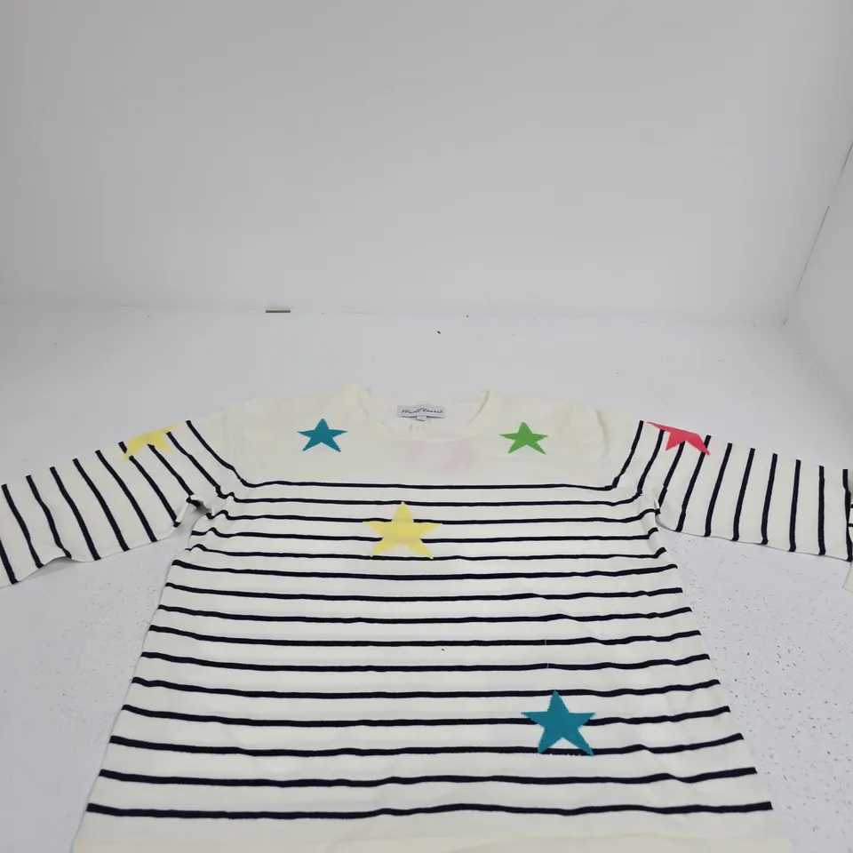STAR AND STRIPE JUMPER – WHITE/NAVY, UK SIZE 14