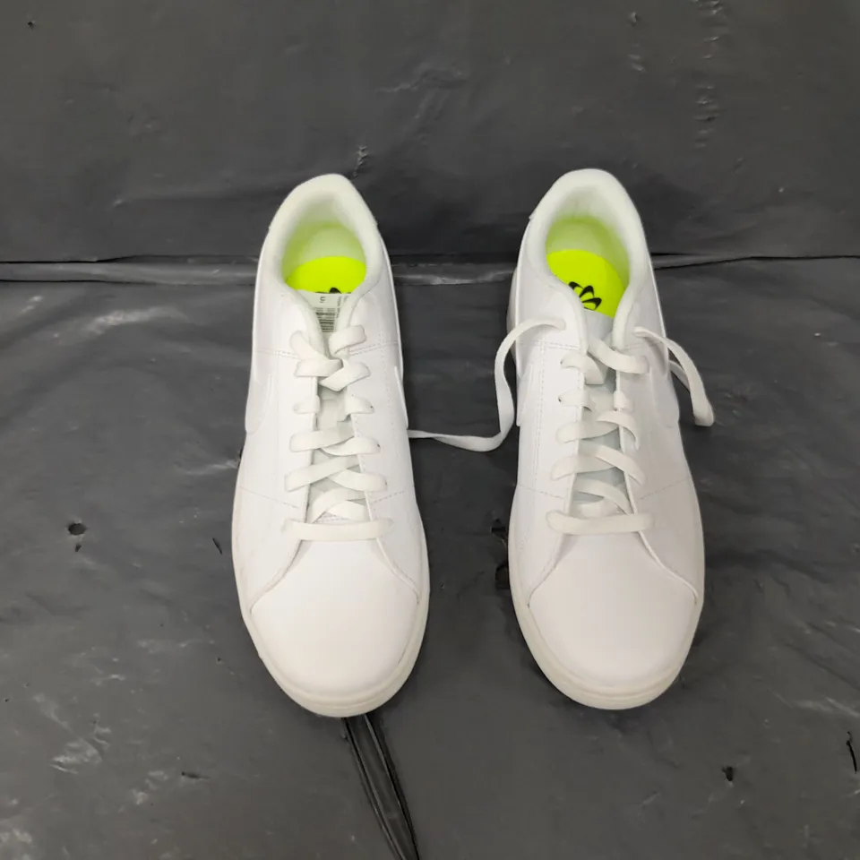 UNBOXED PAIR OF NIKE COURT ROYALE TRIPLE WHITE - UK 7 