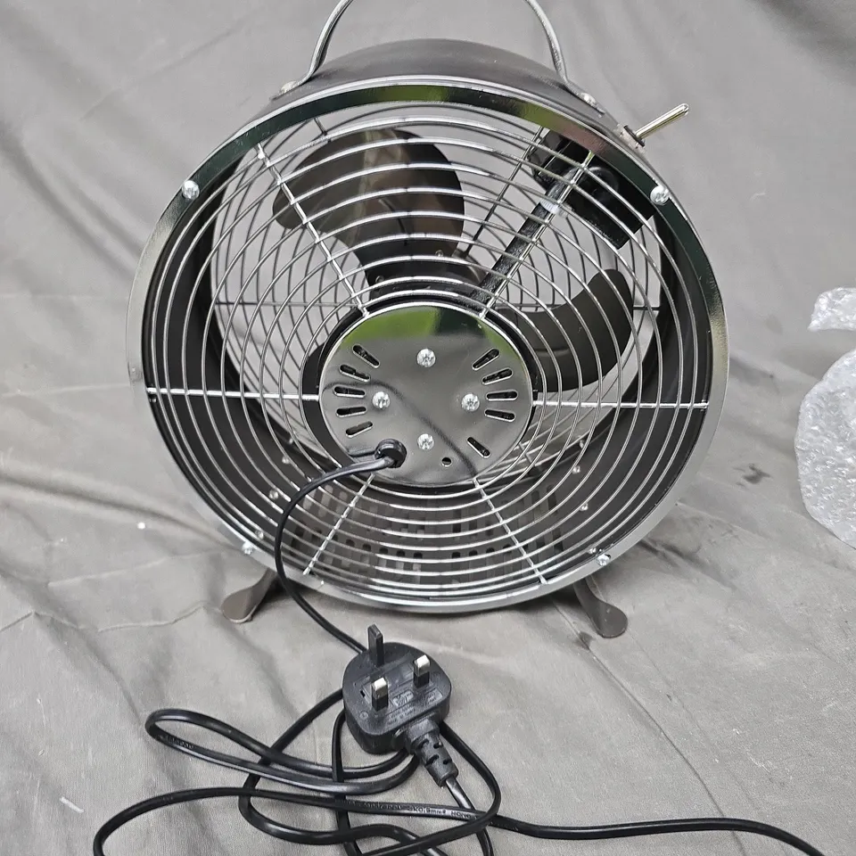 BOXED STATUS 8" SATIN BLACK CLOCK FAN 