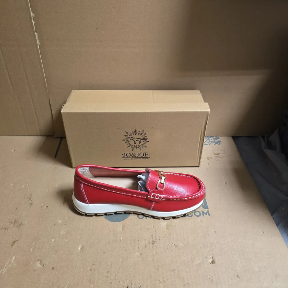 JO&JOE RED LEATHER LOAFERS, UK 7 – WOMEN'S