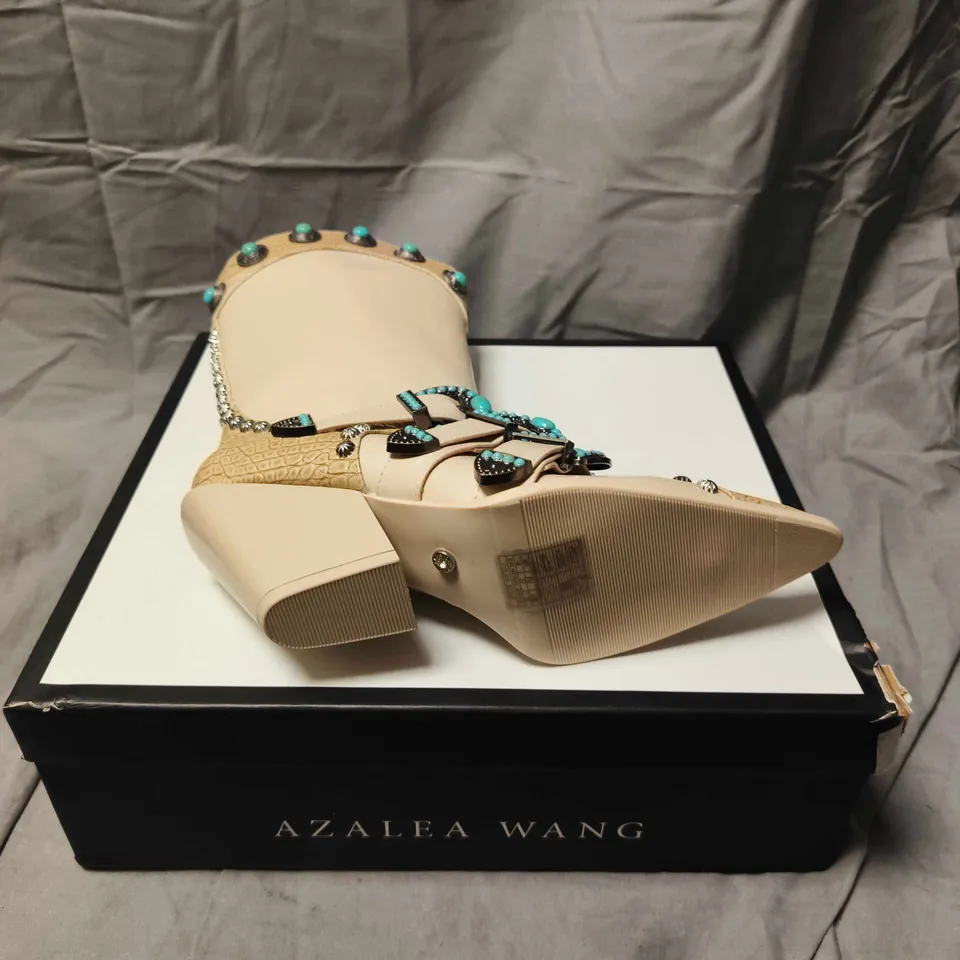 AZALEA WANG BALMORAL STUDDED WESTERN BOOTS - 4