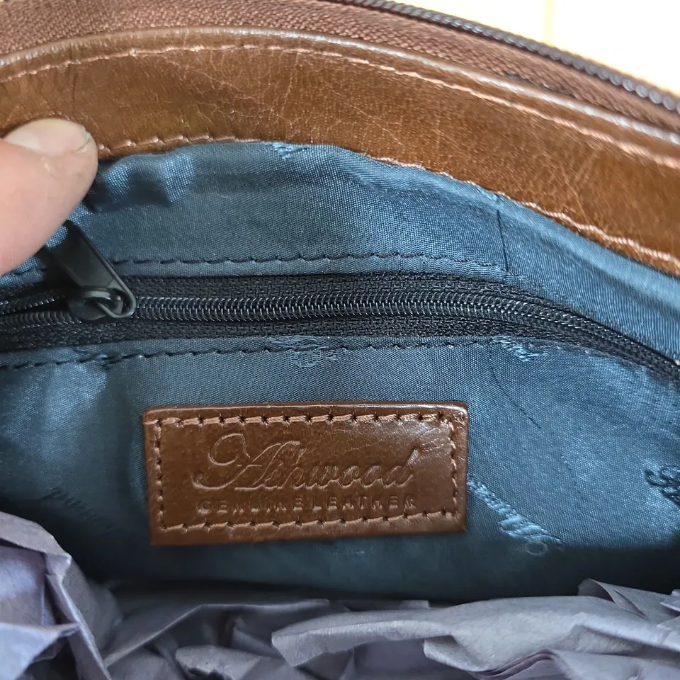 ASHWOOD LEATHER BROWN LEATHER CROSSBODY BAG - GENUINE LEATHER