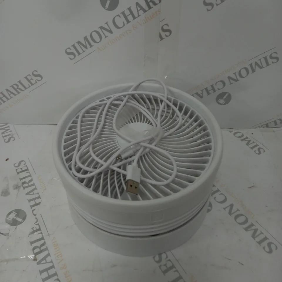 BELL & HOWELL RECHARGEABLE EXTENDABLE DESK & FLOOR FAN, WHITE