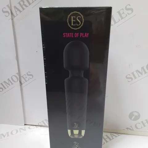 BRAND NEW BOXED ES STATE OF PLAY WATERPROOF VIBRATOR WITH 7 VIBRATION PATTERNS AND 4 SPEEDS