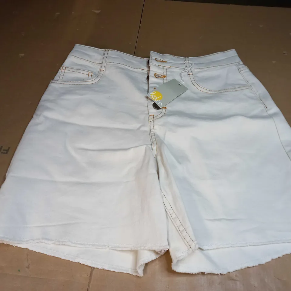BODEN WHITE DENIM SHORTS - SIZE 10