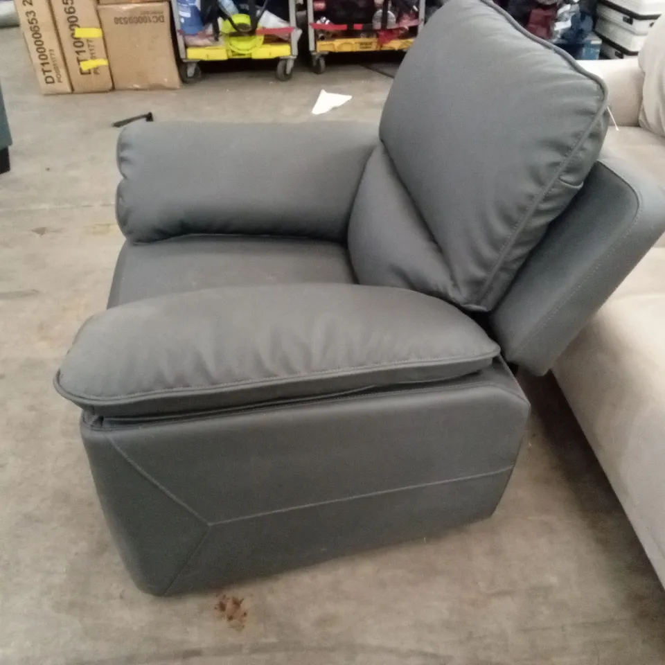 SEVILLE RECLINER ARMCHAIR, GREY PREMIUM FAUX LEATHER