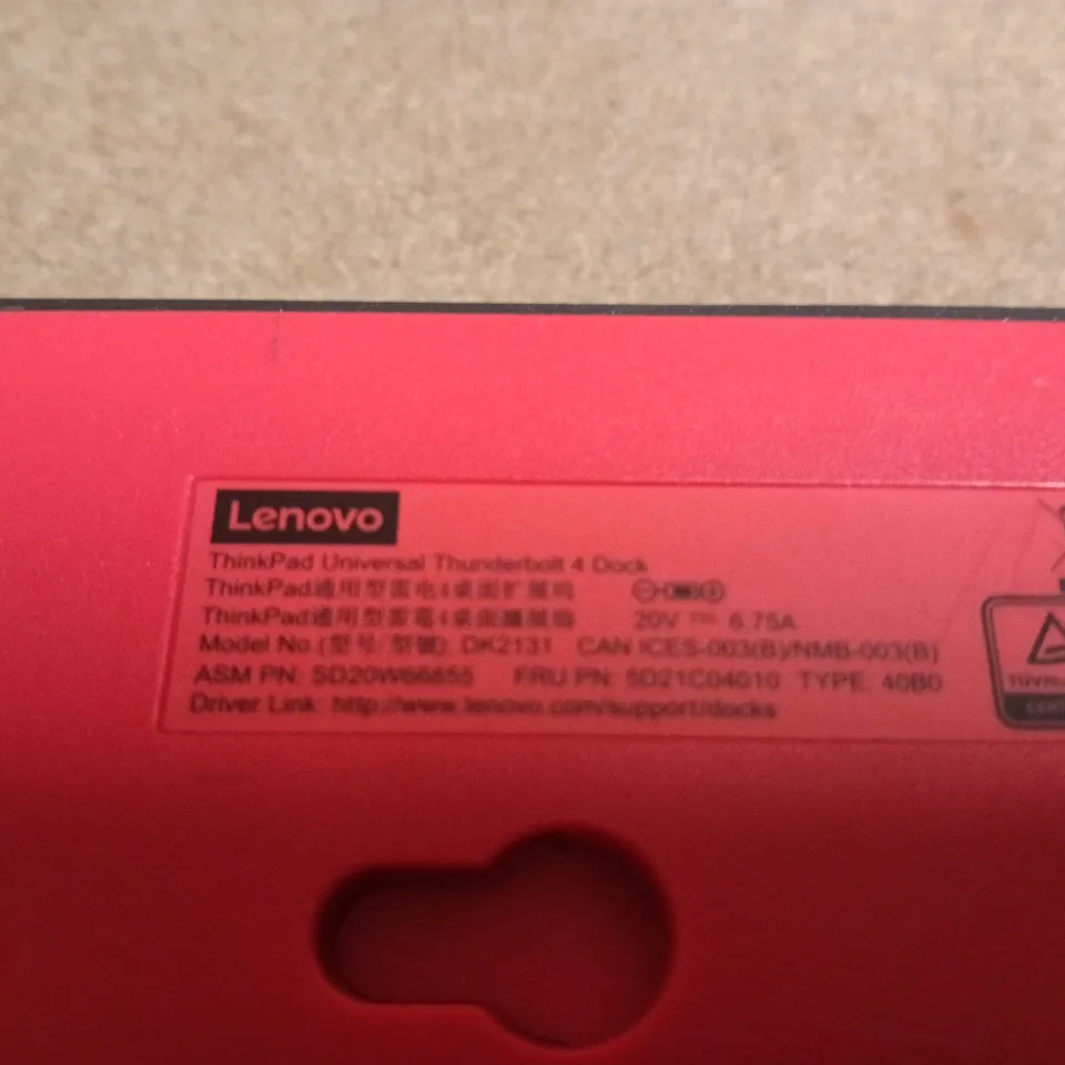 LENOVO THINKPAD UNIVERSAL THUNDERBOLT 4 DOCKING STATION (BLACK)