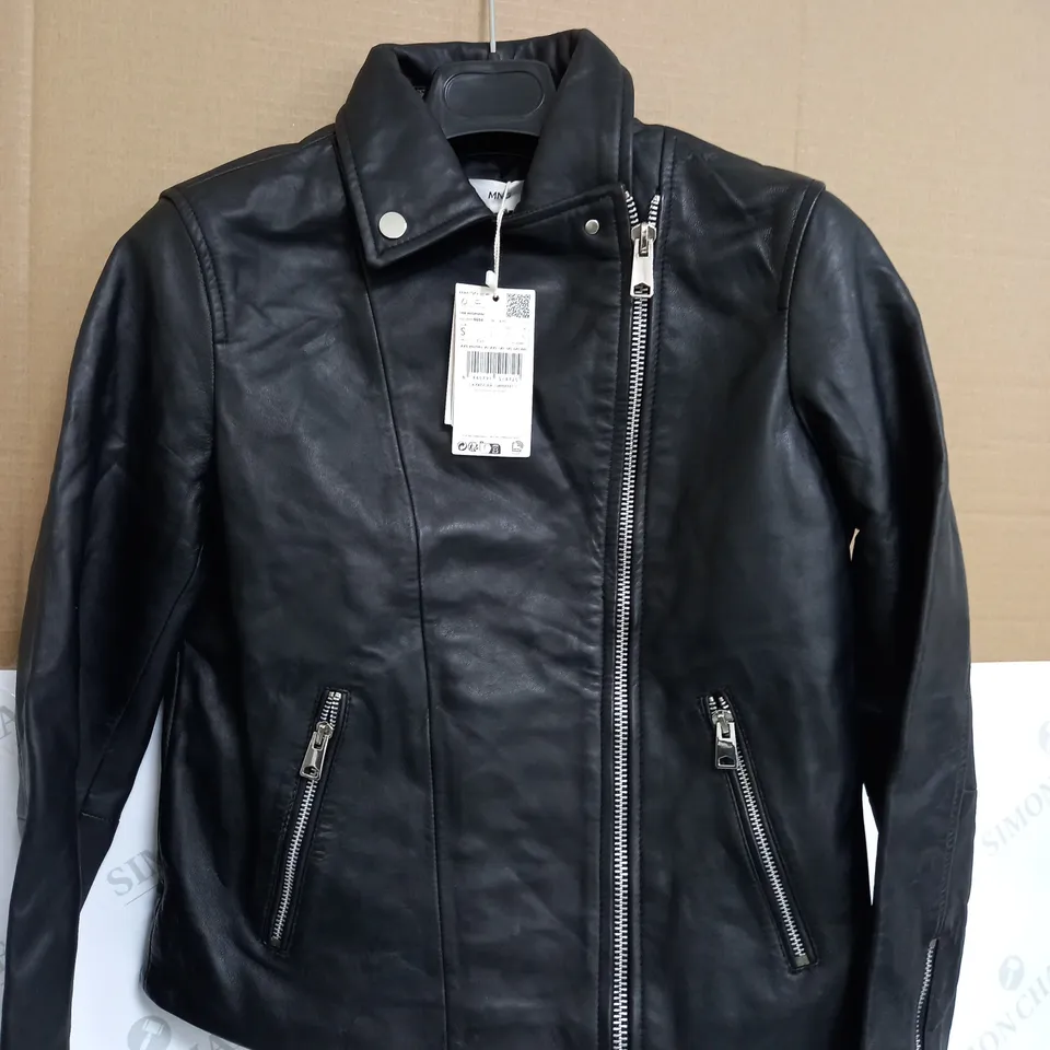 MNG SIDE ZIP LEATHER JACKET - SMALL