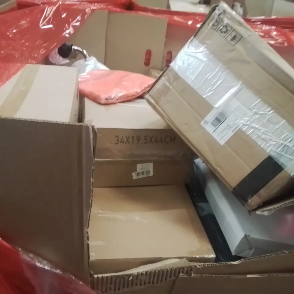 PALLET OF ASSORTED HOUSEHOLD GOODS AND PRODUCTS TO INCLUDE;CARPET CLEANER,MAT