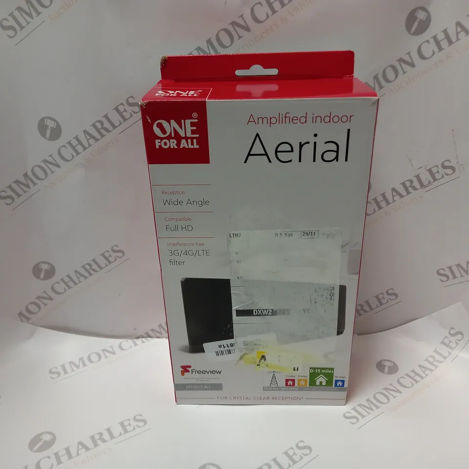 BOXED ONEFORALL AMPLIFIED INDOOR AERIAL WIDE ANGLE (0-15 MILES)