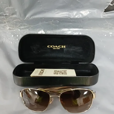 COACH LIGHT GOLD PILOT SUNGLASSES