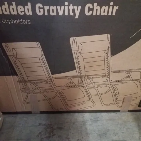 BOXED PADDED GRAVITY CHAIR WITH FREE CUPHOLDERS - DARK GREEN