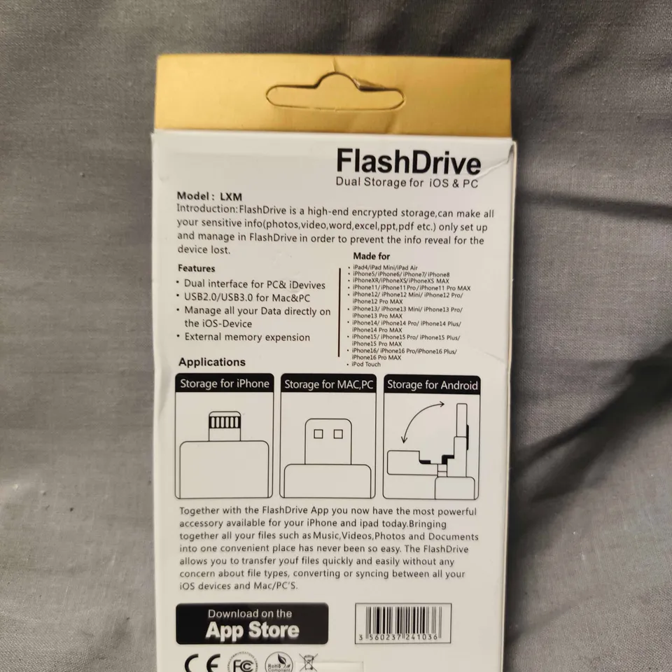 FLASHDRIVE DUAL STORAGE FOR IOS & PC – PINK USB/LIGHTNING MEMORY DRIVE - 1TB