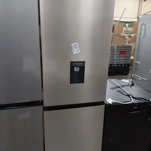 HISENSE 55CM TOTAL NO FROST COMBI FRIDGE SILVER WITH WATER DISPENSER