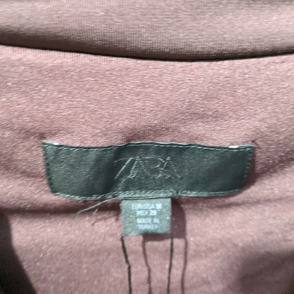 ZARA WOMEN'S BROWN DRAPED SLEEVELESS DRESS