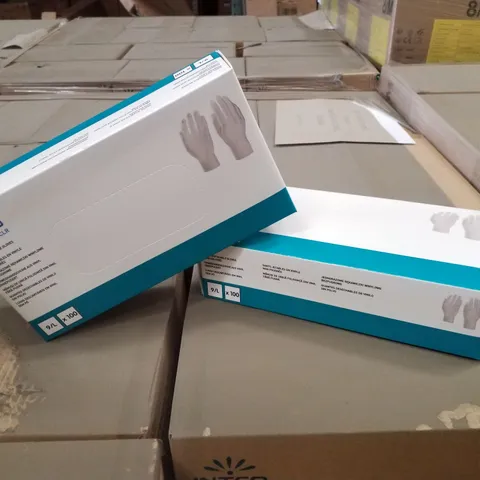 PALLET OF APPROXIMATELY 56 INTCO VINYL DISPOSABLE GLOVES 100PK BOXES - LARGE
