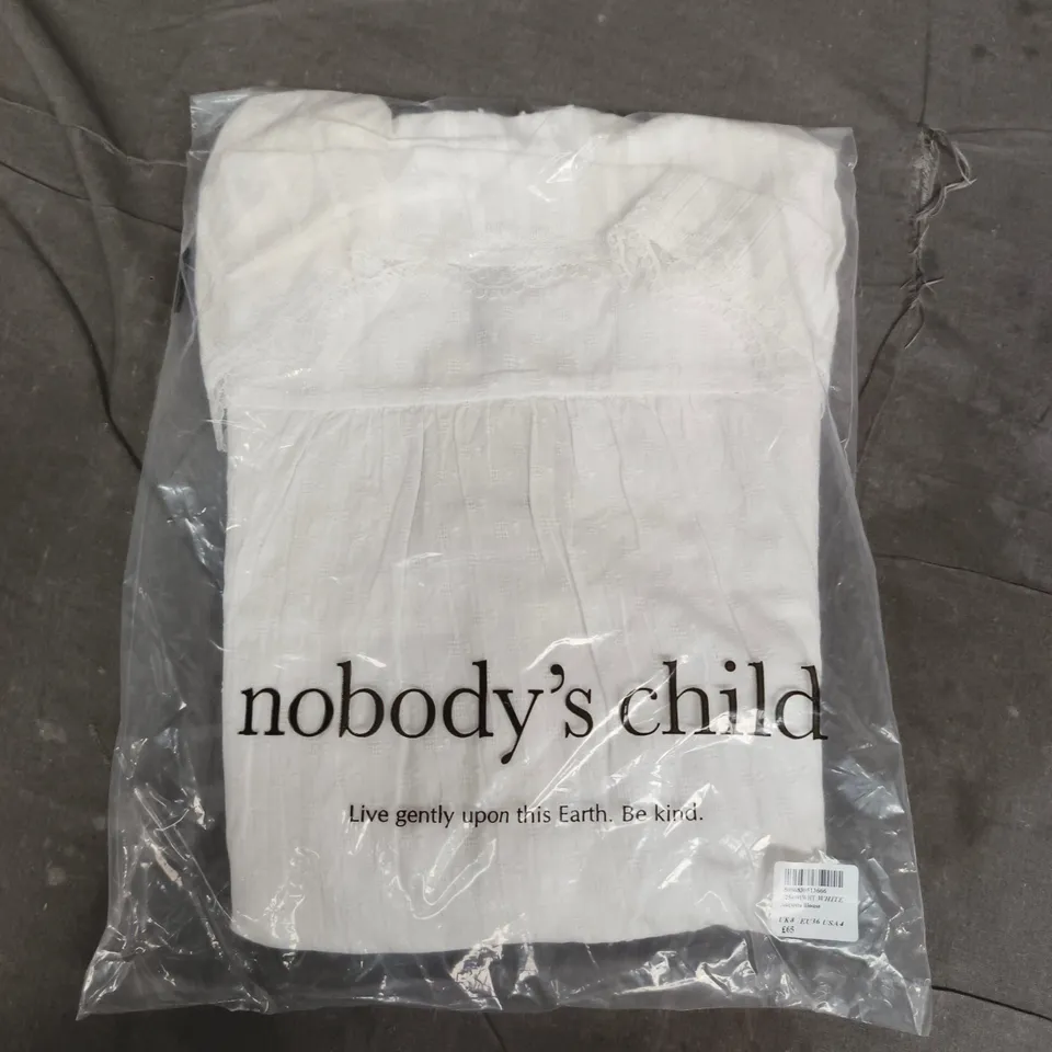 BAGGED NOBODYS CHILD AUGUSTA BLOUSE IN WHITE - UK 8
