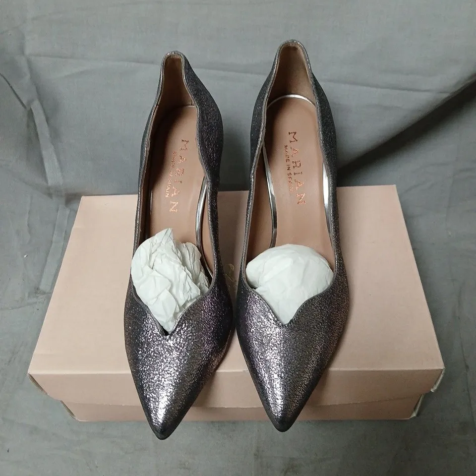 MARIAN STARTER ARGENTO GLITTER HIGH-HEELED SHOES, UK 5 (EU 38)