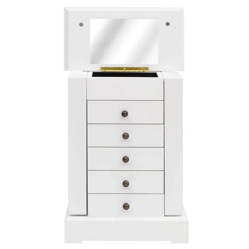 BOXED WINGATE JEWELLERY ARMOIRE WITH MIRROR - WHITE (1 BOX)