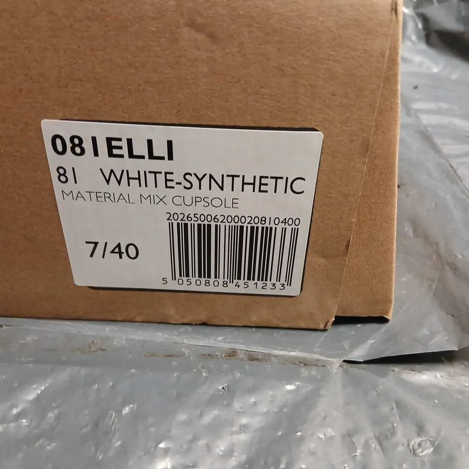 DUNE LONDON ELLI WHITE SNEAKERS – UK 7 (EU 40) – WHITE SYNTHETIC