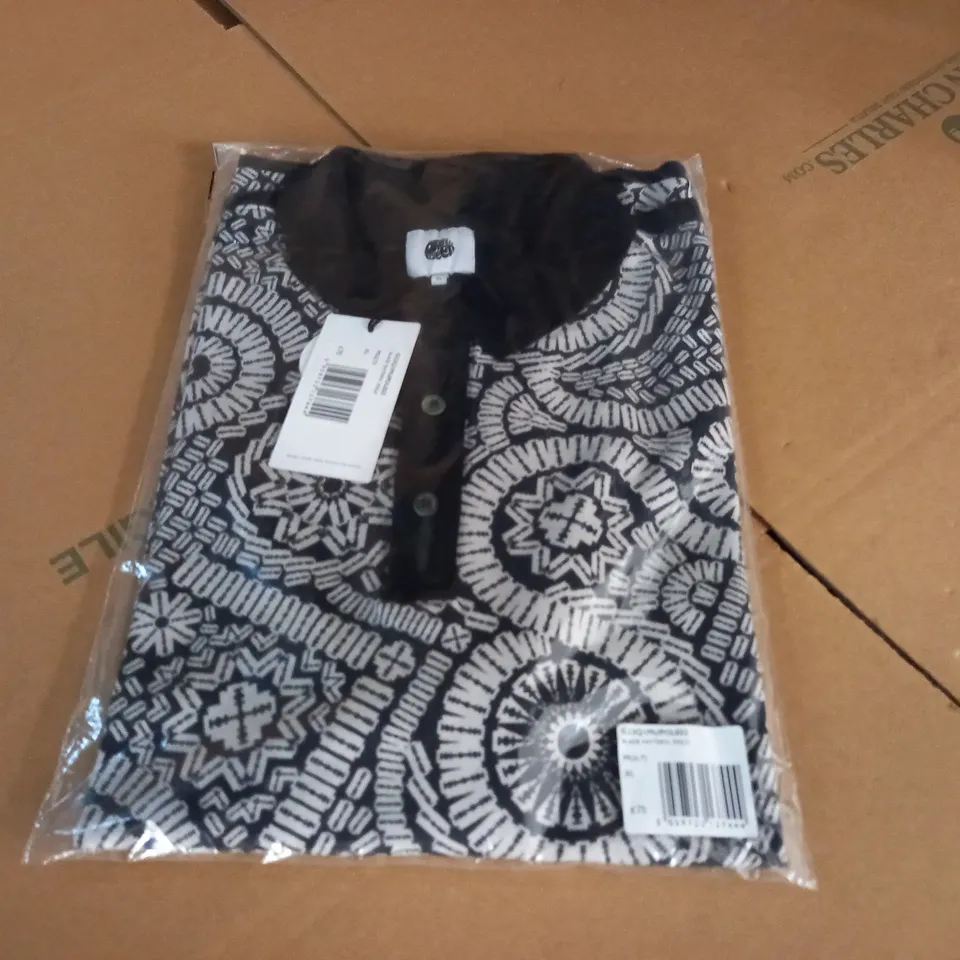 BAGGED PRETTY GREEN BLADE PATTERN POLO - XL
