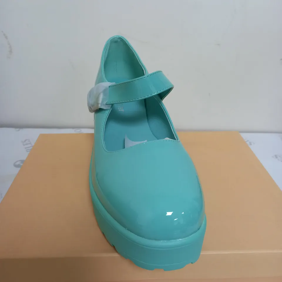 BOXED PAIR OF KOI FOOTWEAR TIRA MARY JANES FRESH MINT EDITION - SIZE 8