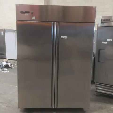 COMMERCIAL STAINLESS STEEL DOUBLE DOOR UPRIGHT TEMPERATURE CONTROLLED FOOD STORAGE CABINET