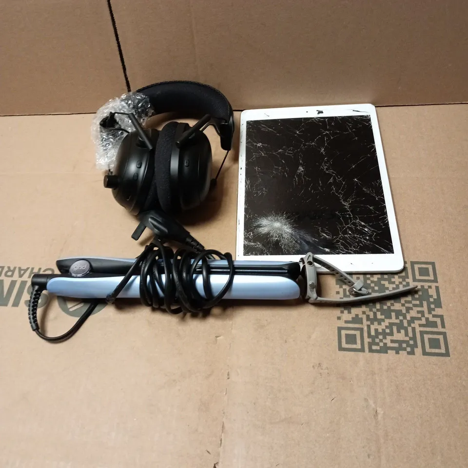 TOTE OF APPROXIMATELY 10 X ASSORTED ELECTRICAL/RELATED ITEMS TO INCLUDE HEADPHONES, SMART WATCH, GHD, APPLE IPAD ETC