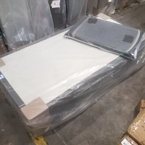 BAGGED 3FT SINGLE DIVAN BASE WITH HEADBOARD - 0 DRAWERS - CHARCOAL (2 PARTS)