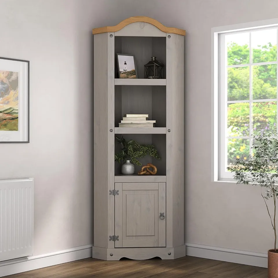 BOXED CORONA CORNER DISPLAY UNIT - WAXED GREY/PINE (1 BOX)