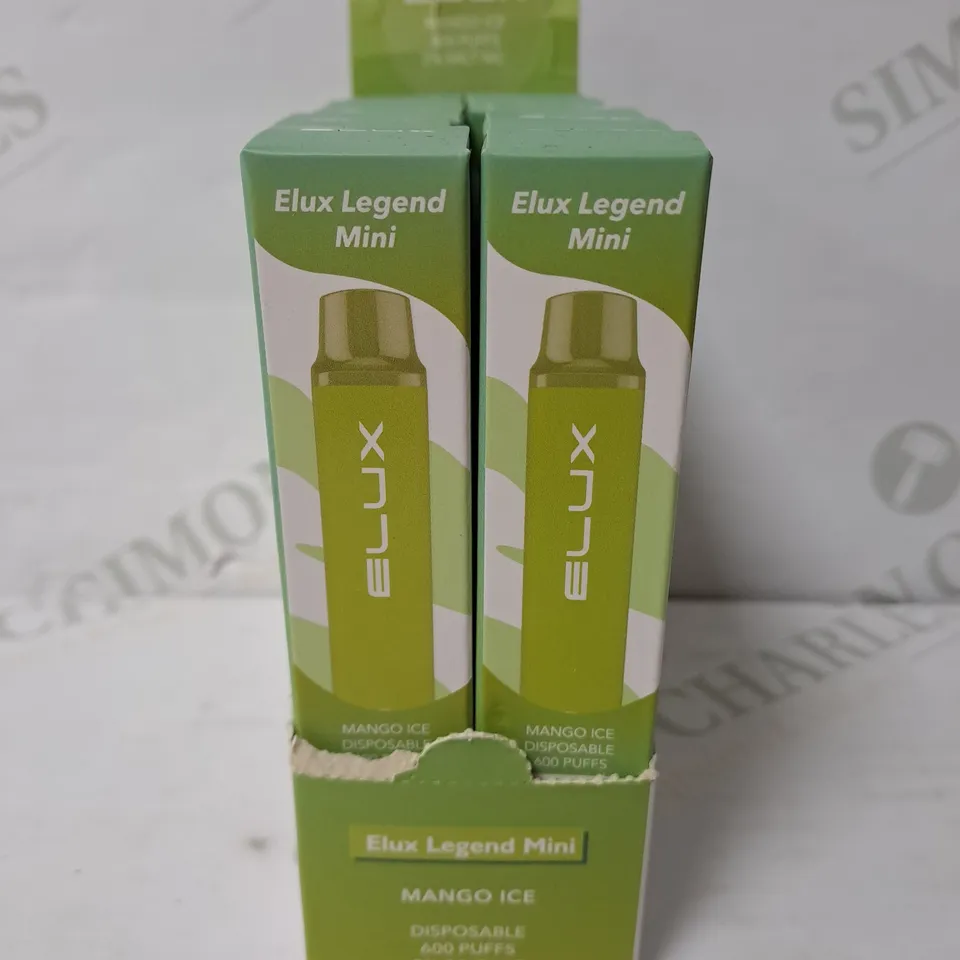 BOX OF 10 ELUX LEGEND MINI MANGO ICE DISPOSABLE 600 PUFFS