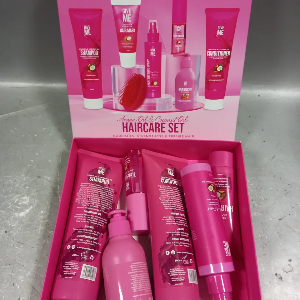 BOXED GIVE ME ARGAN OIL & COCONUT OIL HAIRCARE SET 