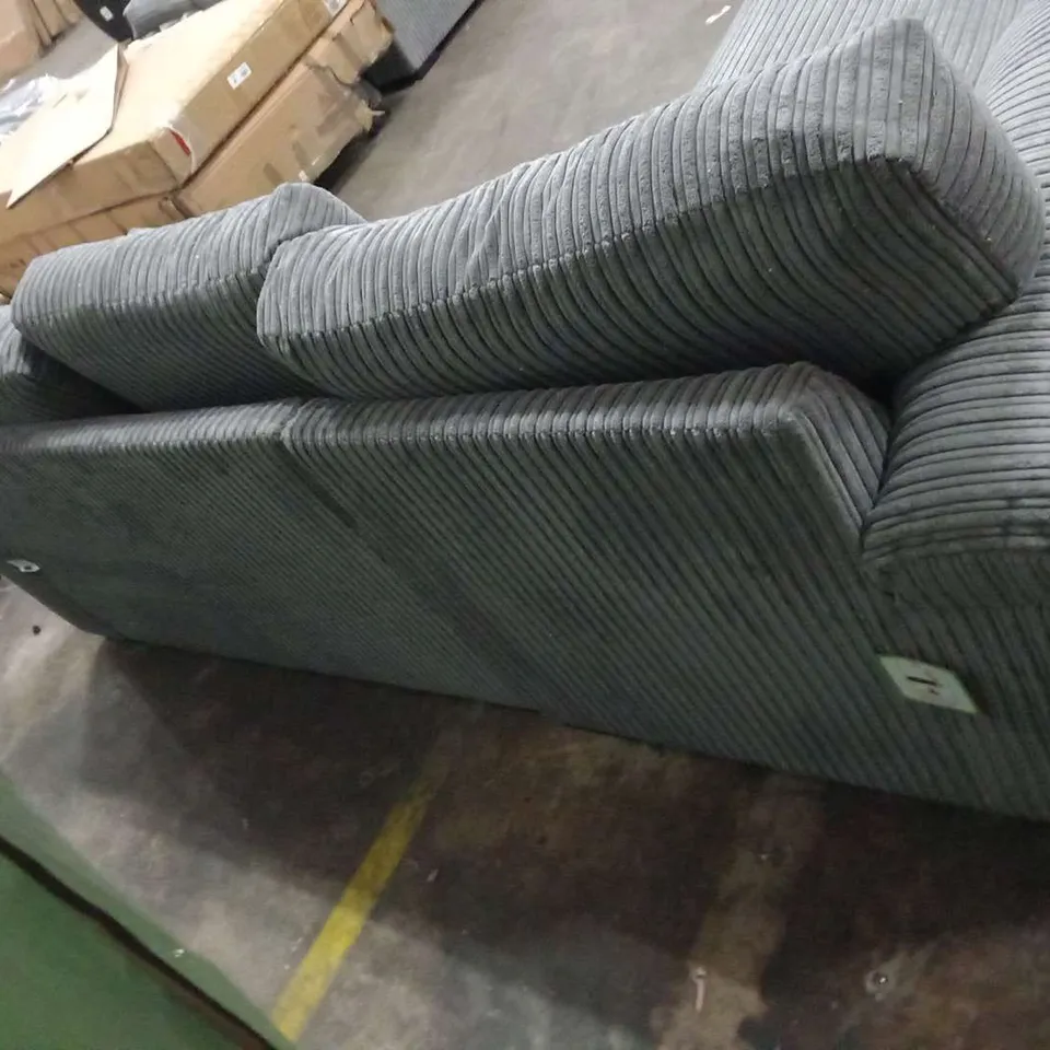 DESIGNER AMALFI GREY CORDED FABRIC CORNER SOFA