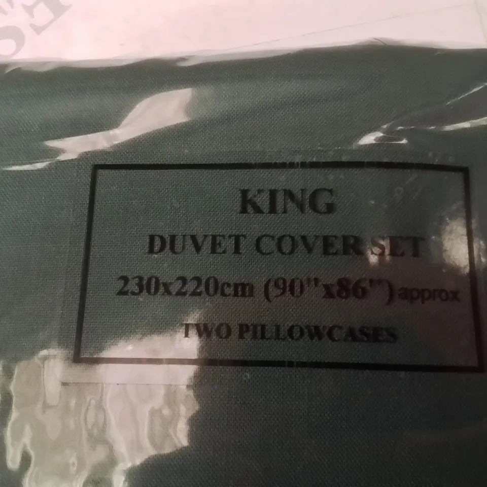 BAGGED CHARLOTTE THOMAS KINGSIZE GREEN DUVET COVER SET 