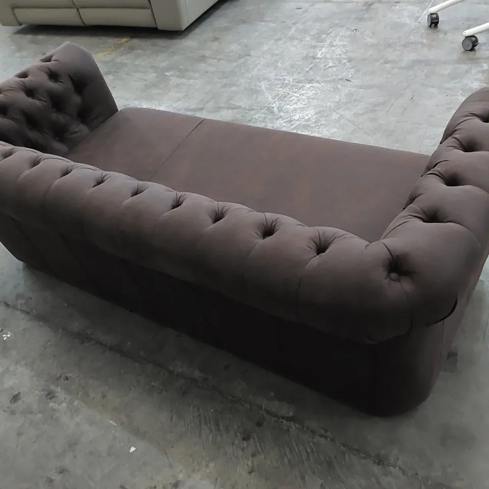 DESIGNER CHESTERFIELD STYLE 3 SEATER SOFABED IN CHOCOLATE BROWN