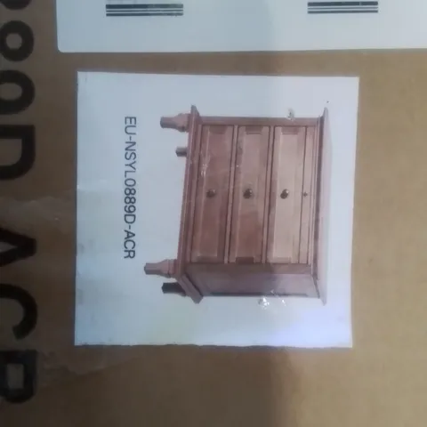 BOXED DOMINIC 3 DRAWER END TABLE WITH BUILT IN OUTLETS
