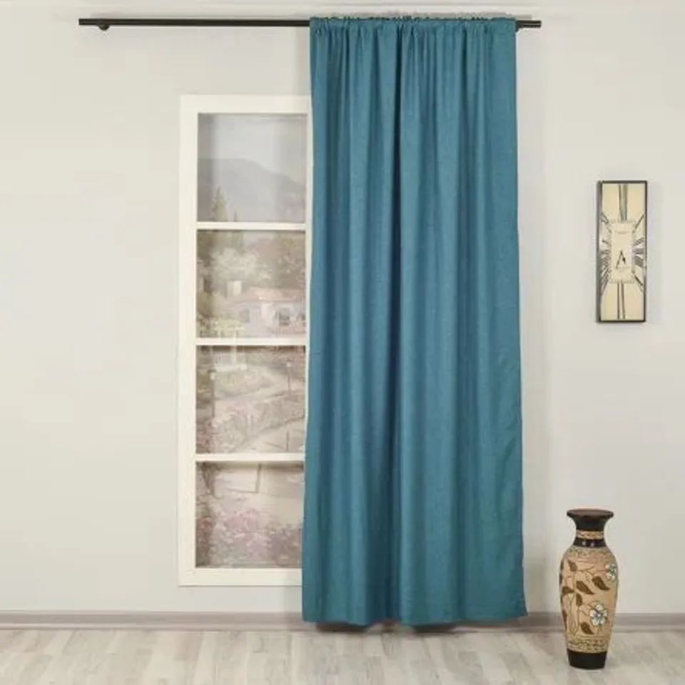 EXTRA LONG & EXTRA WIDE DECORATIVE CURTAINS TURQUOISE (no size specified)