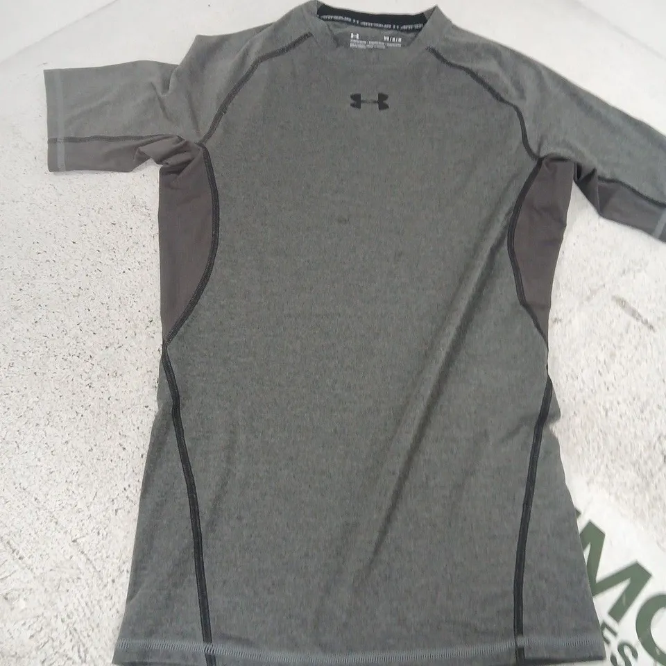 UNDER ARMOUR HEATGEAR COMPRESSION TOP – MEN'S, GREY, UK M (MD/M/M)