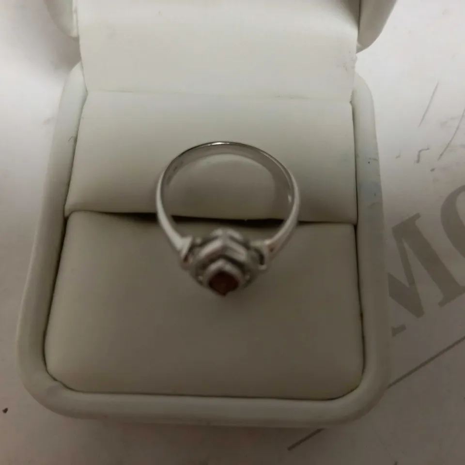 DESIGNER 9CT WHITE GOLD GARNET AND DIAMONDS HALO RING