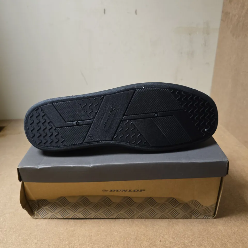 DUNLOP WINSTON TWIN GUSSET SLIPPERS – NAVY BLUE/GRAY, UK 13 